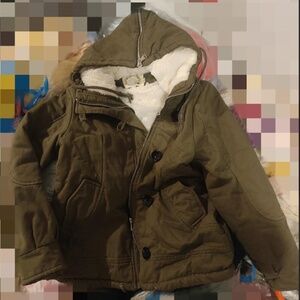 girl medium olive green light jacket excellent condition
